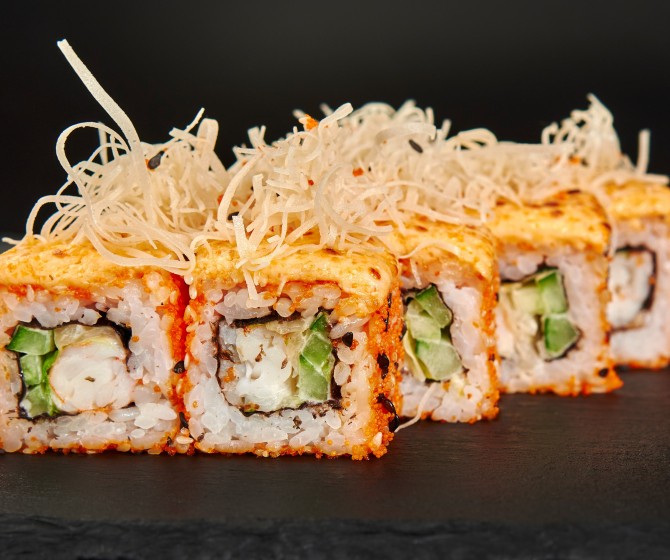 Запеченный с креветкой