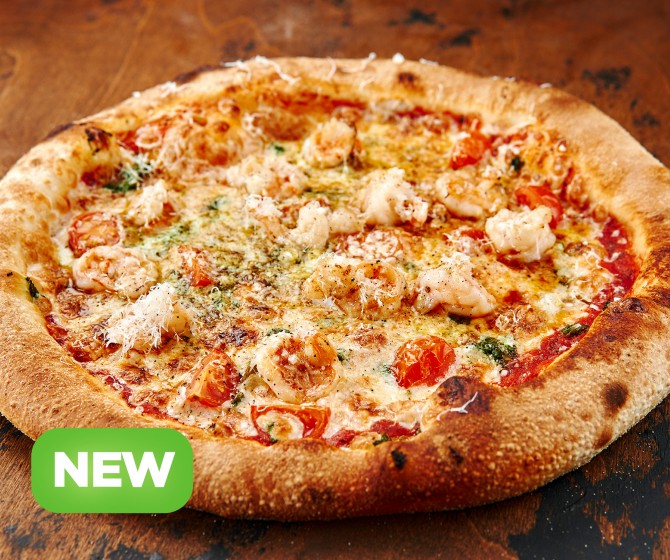 Пицца с креветками и соусом Песто (23 см)